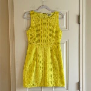 Madewell Bright Yellow Eyelet Mini Dress Sz 2